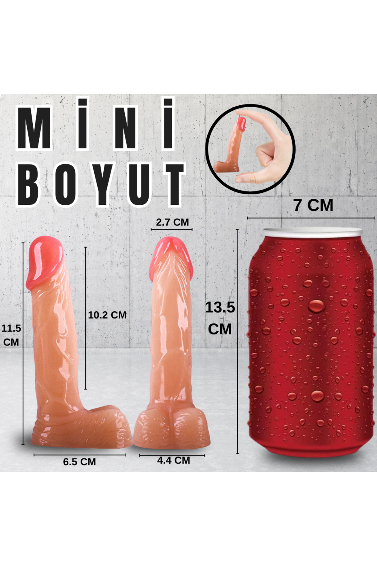 UNIQUE Realistik Dokuda Mini Dildo Gerçekçi Yapay Penis 12 cm 6