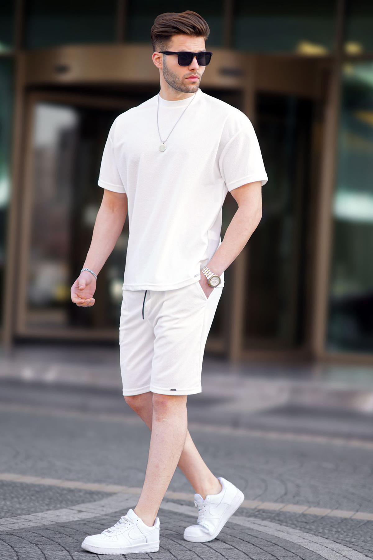 ست شلوارک مردانه بیسیک خاکستری رنگ شده