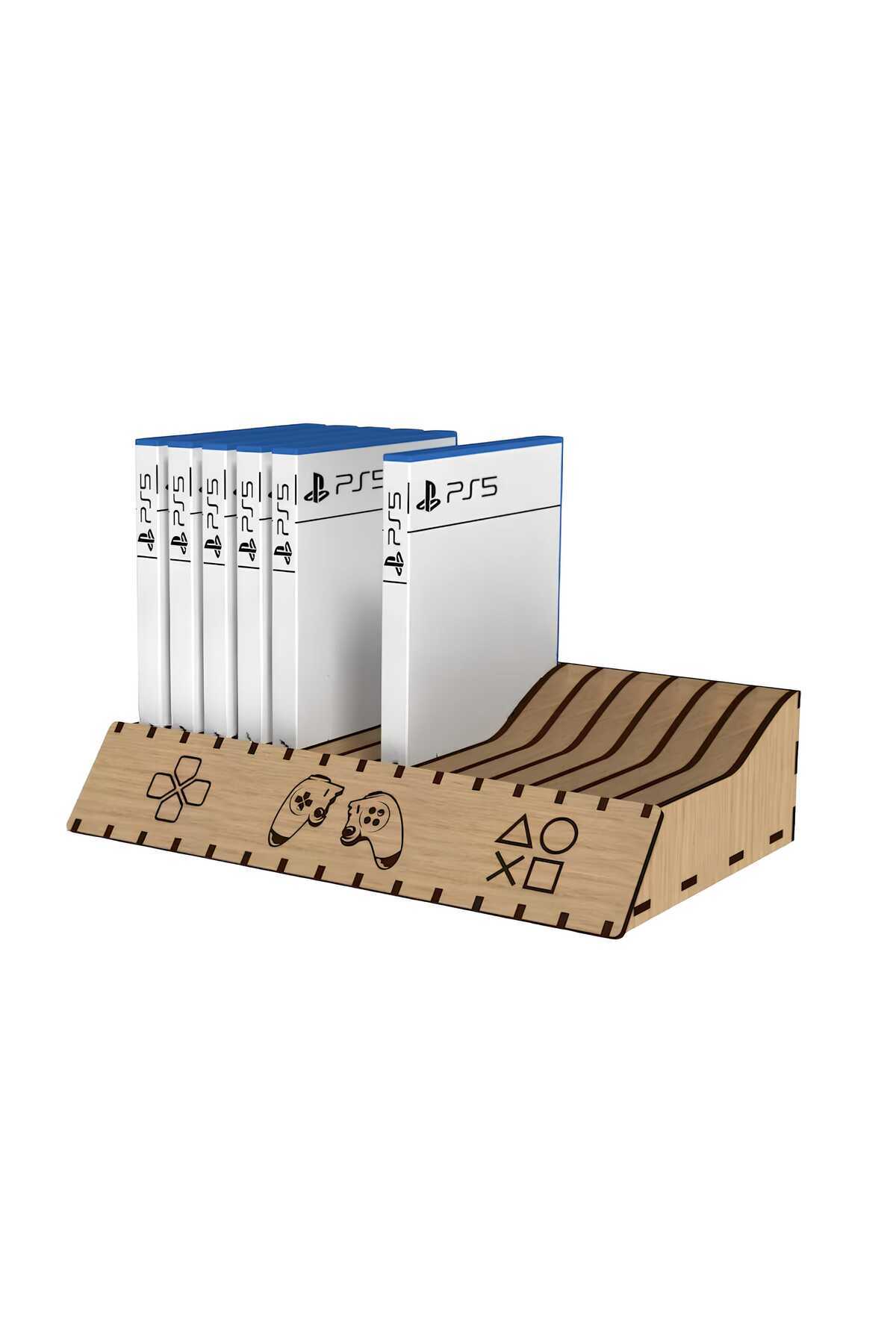 Ps5 Ps4 Ps3 Game Box Stand Wooden 14 Compartments