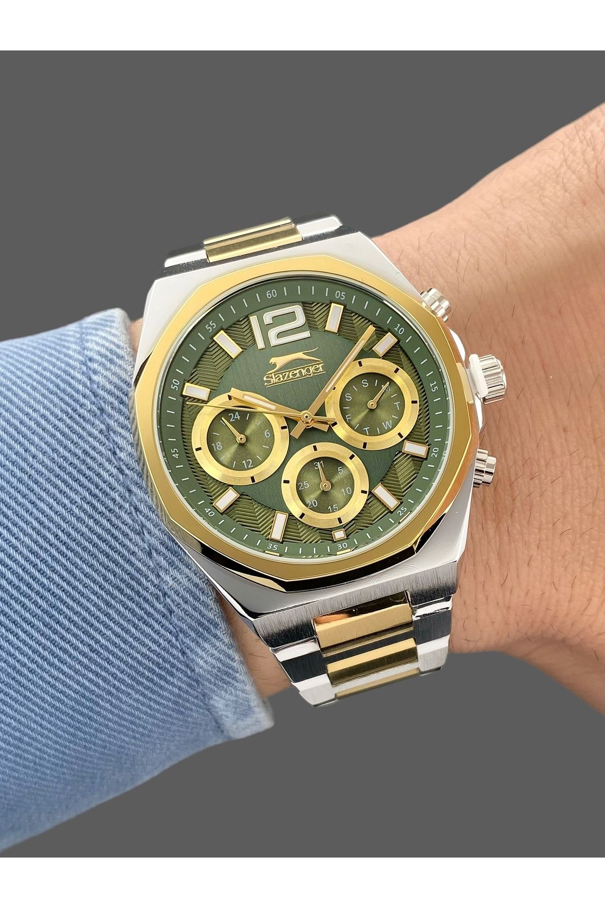 Slazenger Orijinal ve 2 Y l Garantili Fonksiyonlar Aktif 5 ATM Su Gecirmez 42mm Celik Kordon Erkek Kol Saati Fiyat Yorumlar Trendyol