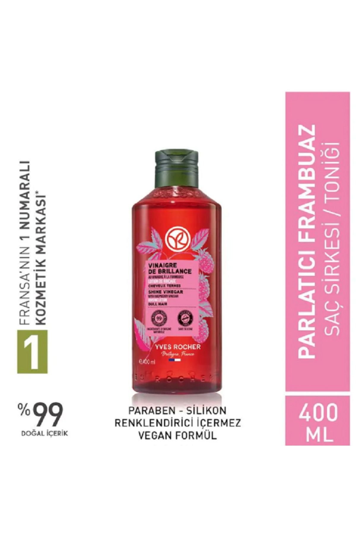 Raspberry Hair Vinegar / Tonic - Normal Hair / Brillance 400ml