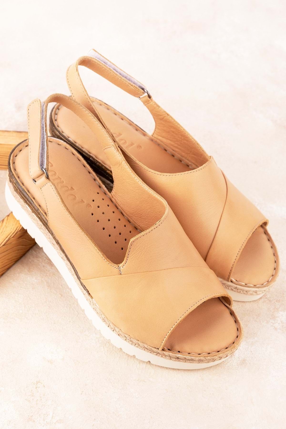 صندل چند رنگ زنانه Sandale Sole چرمی IMK.1607 اورجینال Gondol