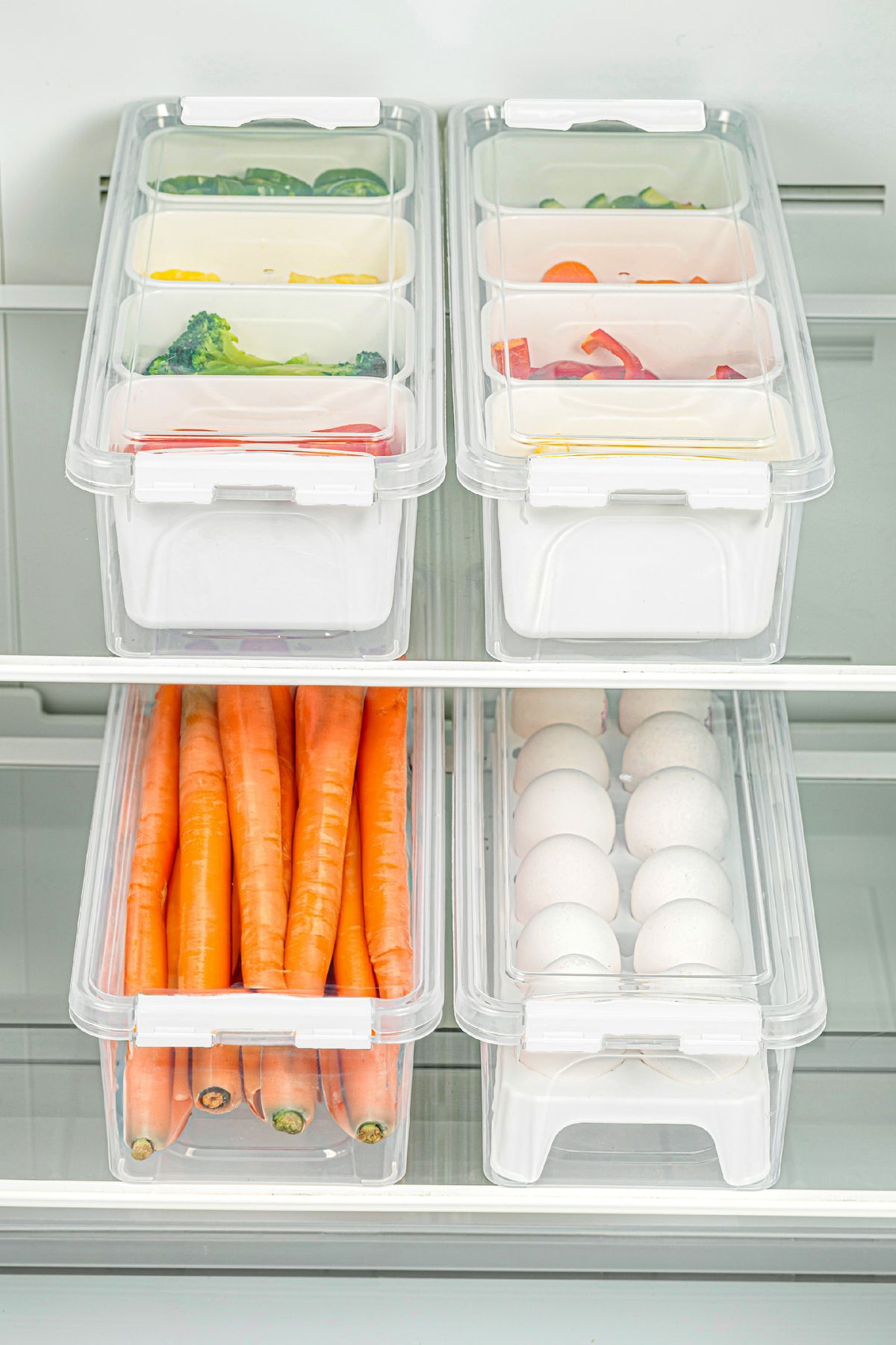 Vienev-Set of 4 Long Storage Containers with Locked Lids 4X (3.5 Liter 2 Boxs, 1 Egg Bag, 1 Empty) 2