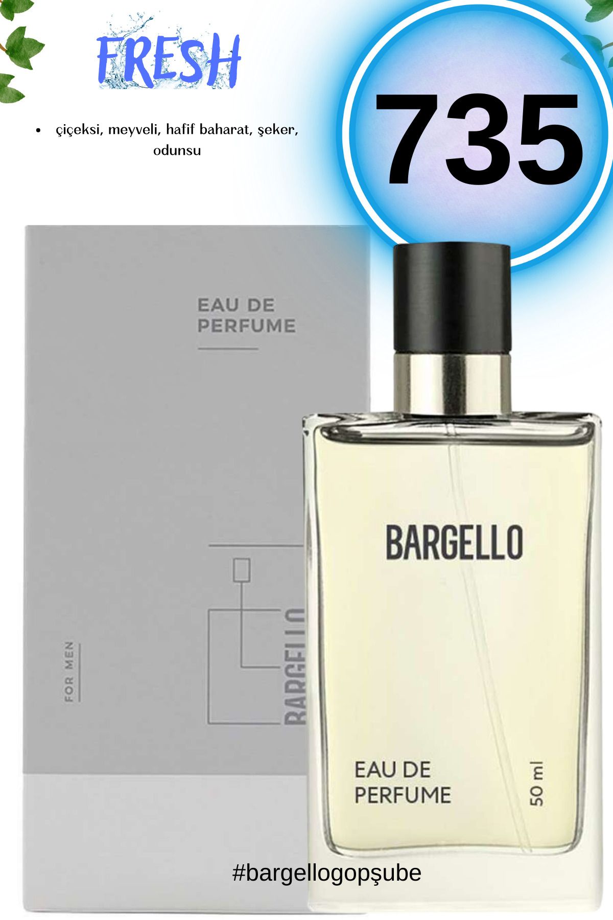 عطر مردانه 735 Fresh 50 ml Edp Bargello