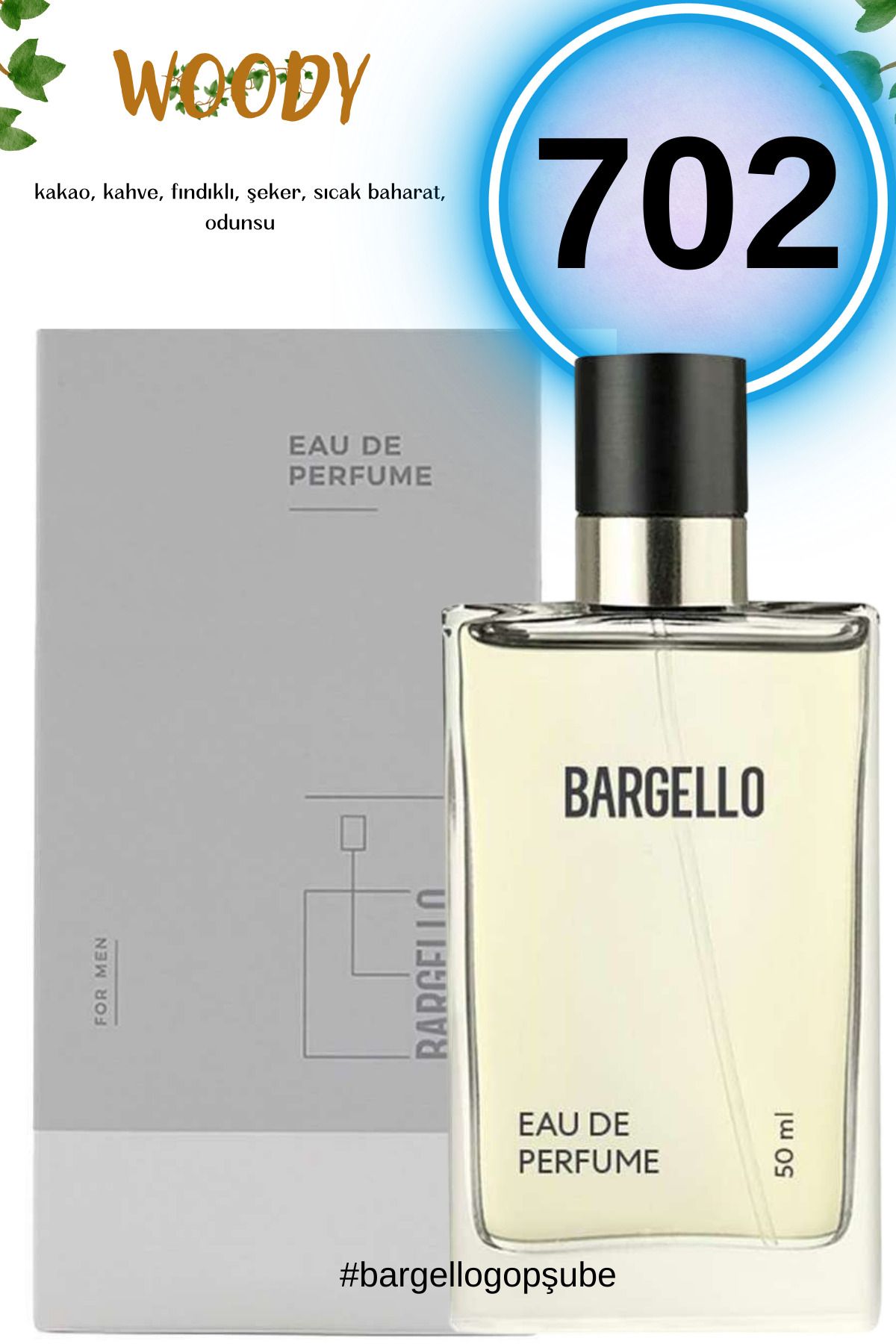 عطر مردانه 702 Woody Edp 50 ml Bargello