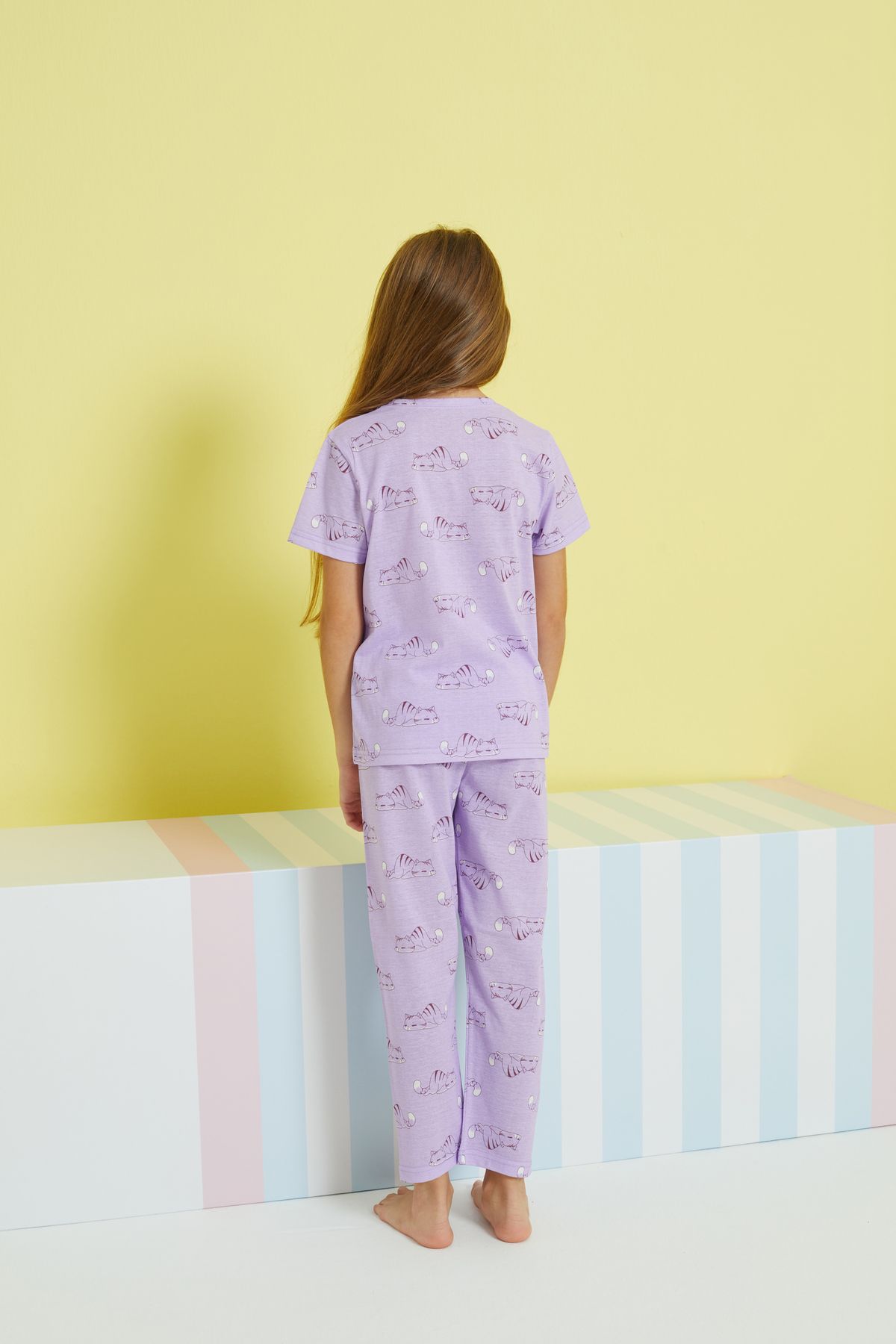 Siyah İnci-multicolored Knitted Pajama Set 5
