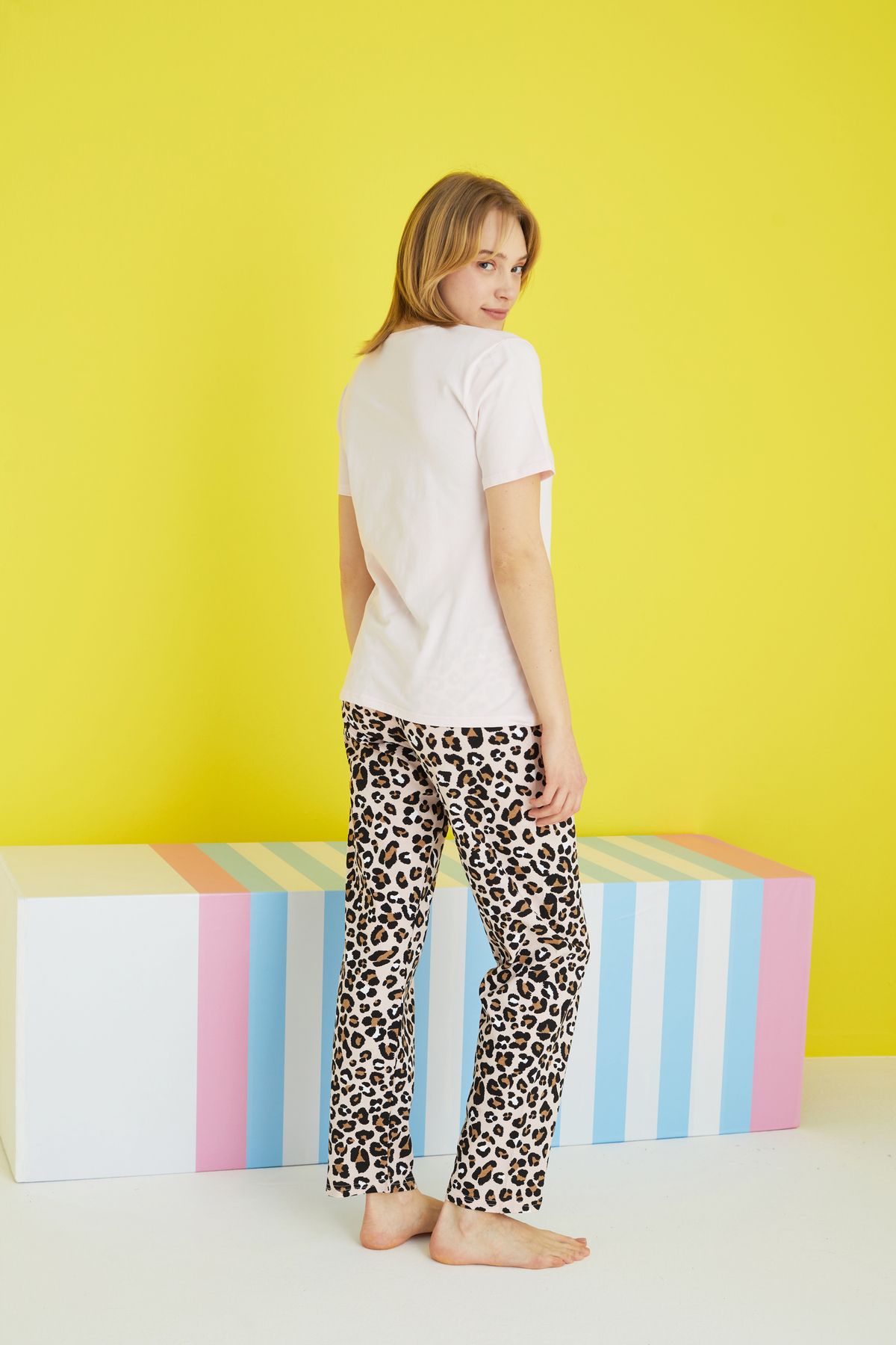 Siyah İnci-multicolored Knitted Pajama Set 3