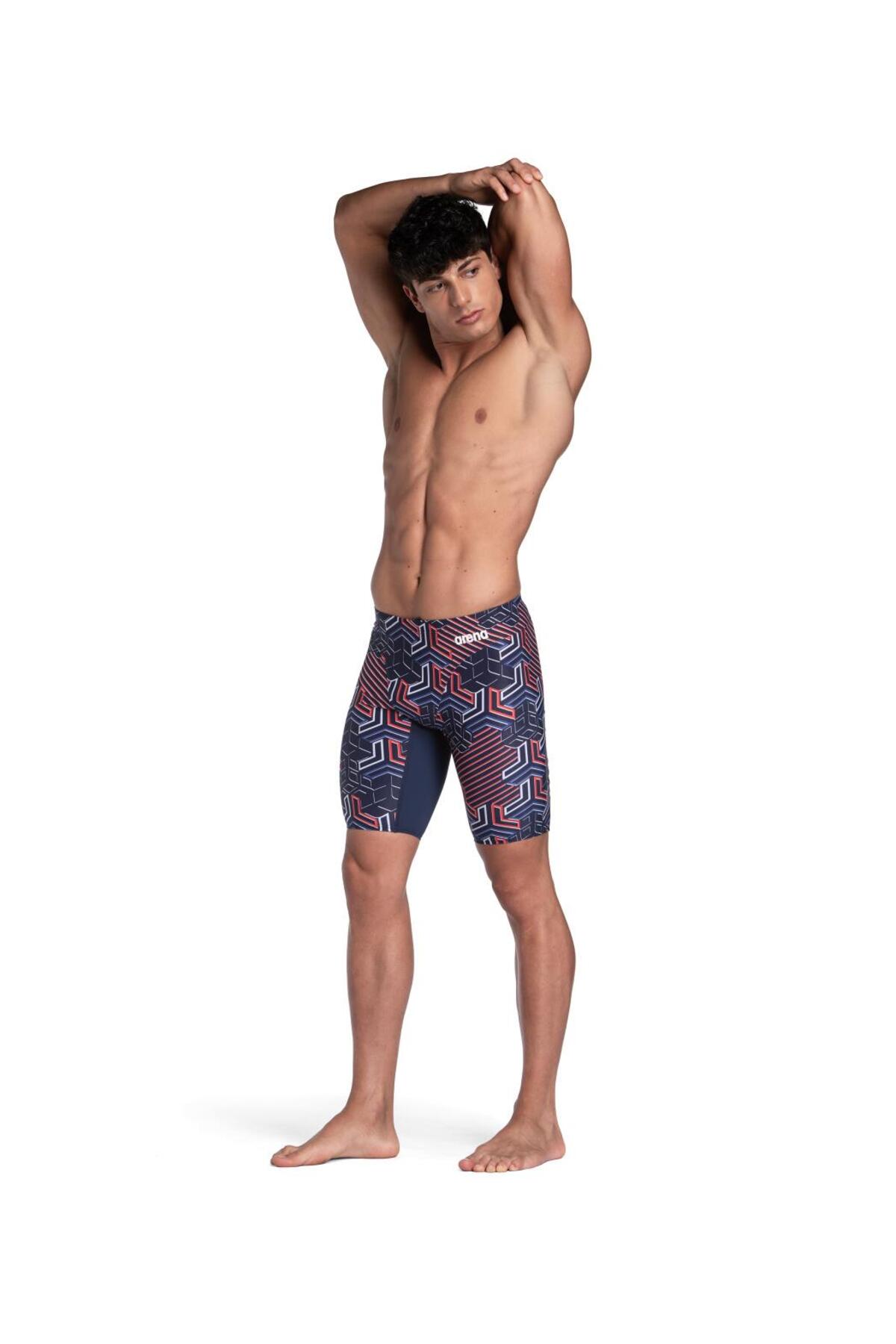 مایو شنا آرنا مردانه  سفید پوشاک ساحل هندسی      Beachwear | ARENA 5896417 TR - تصویر 6