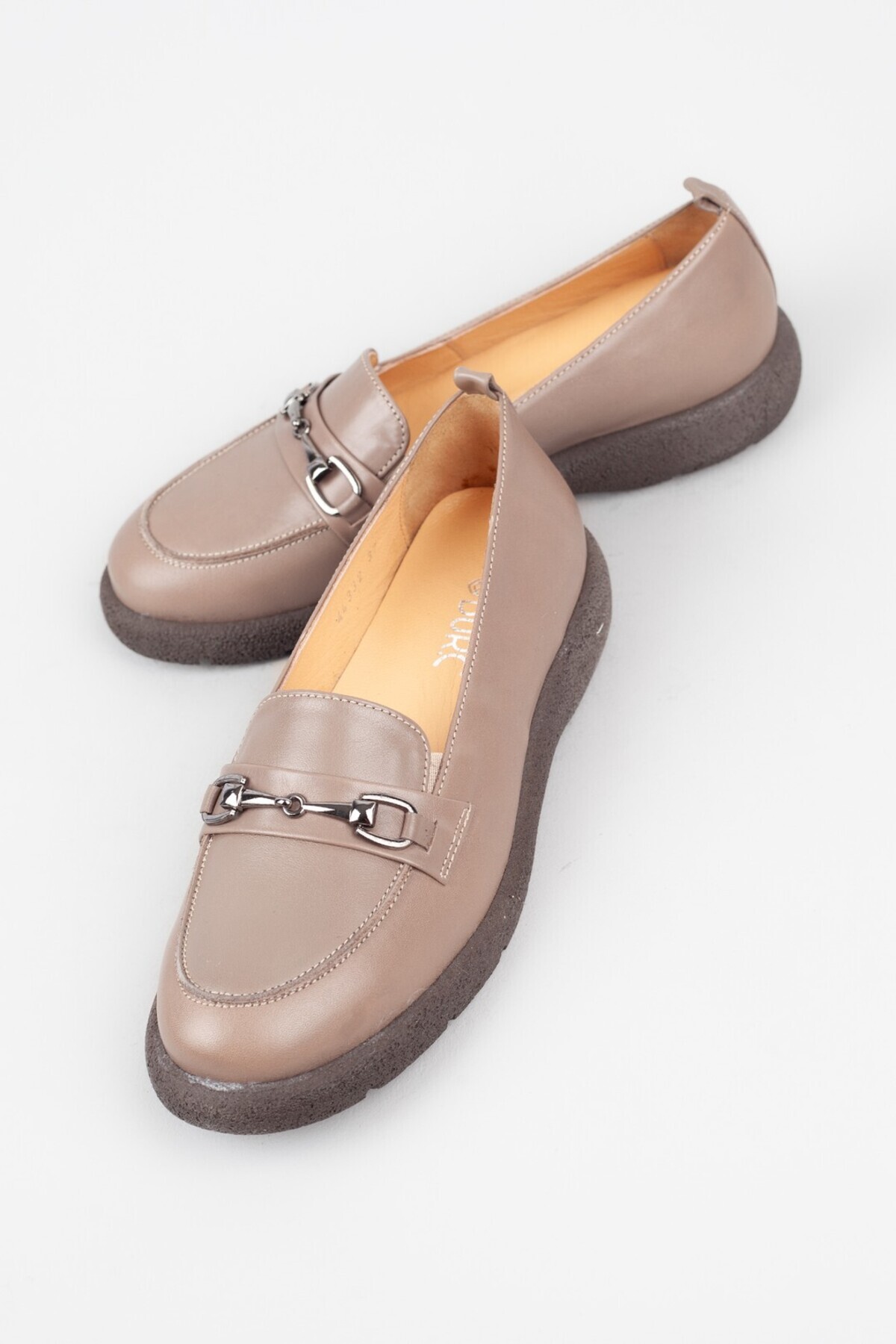 Adım Adım-Women's Genuine Leather Metal Detailed Casual Shoes 3