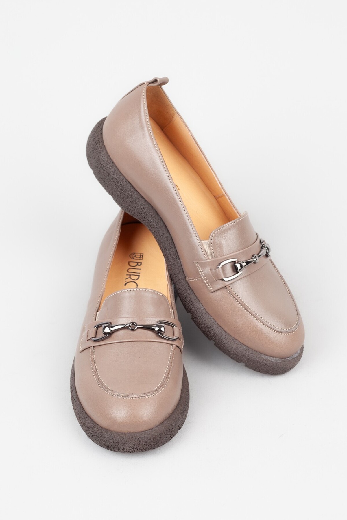 Adım Adım-Women's Genuine Leather Metal Detailed Casual Shoes 4