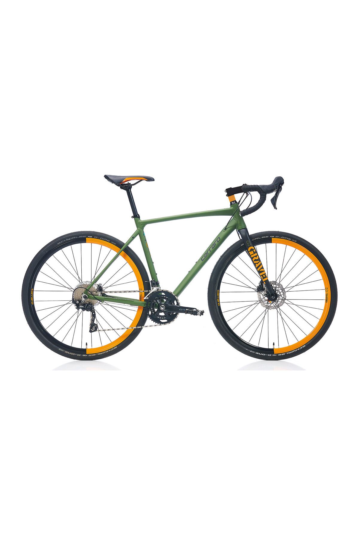 Carraro Gravel G2 28 Jant 52 Cm 20 V HD Mat Haki Ye ili Siyah Turuncu Gravel Bisiklet Kad n Spor Outdoor