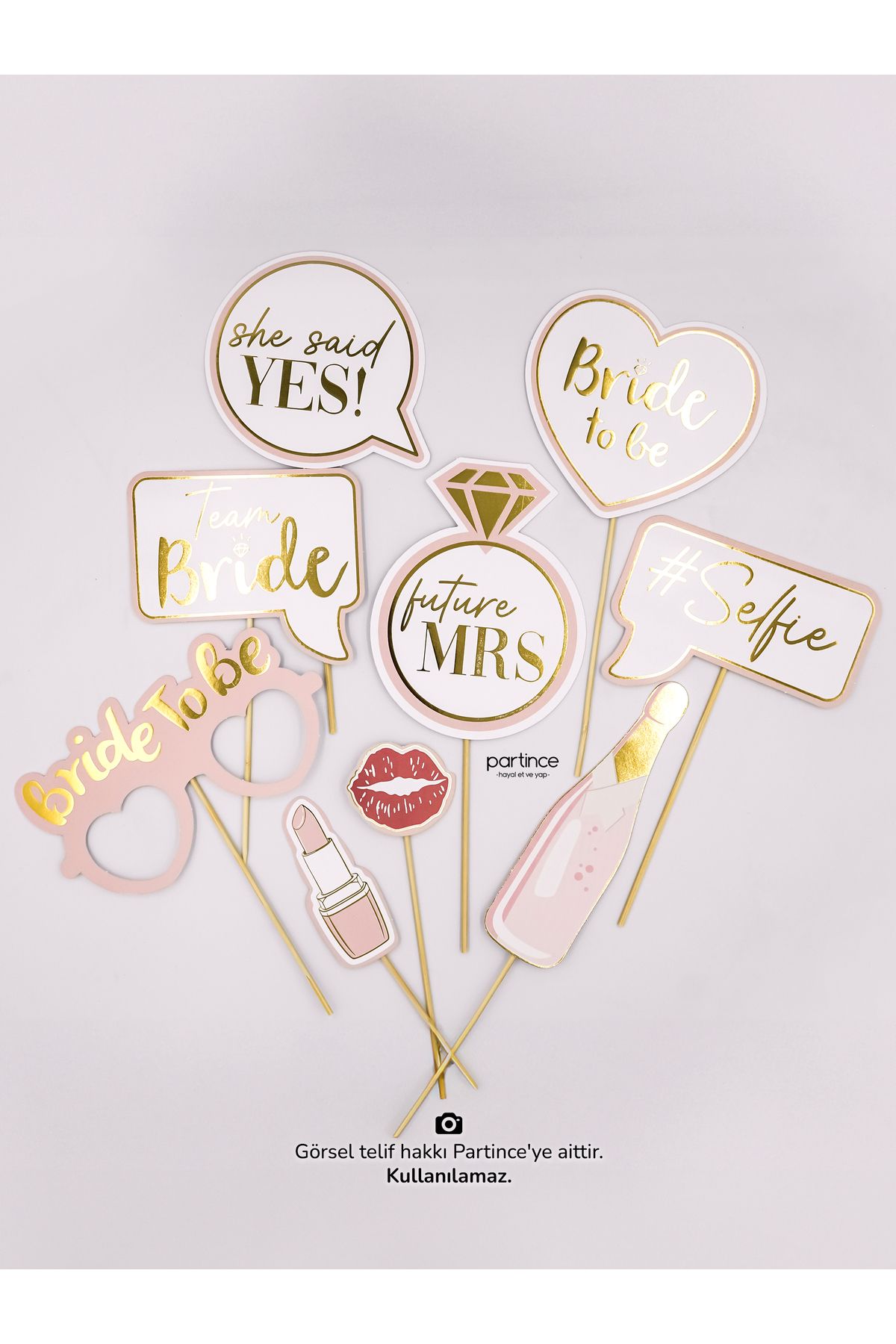 partince 9 Parça Bekarlığa Veda Bride To Be Foto Konuşma Balonları