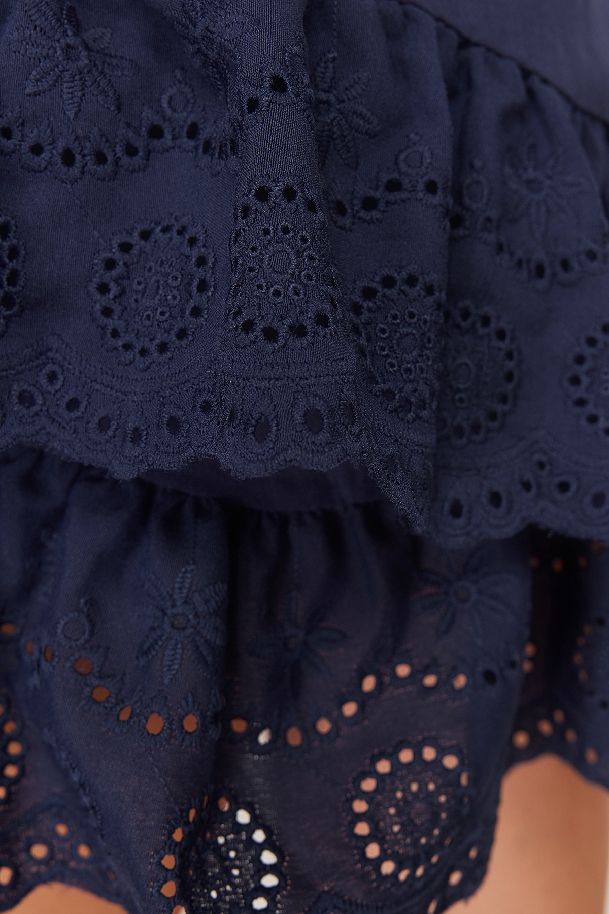 Trendyolmilla  Lacivert Dokuma Brodeli Plaj Mini Etek TBESS24ET00004 - Görsel 11