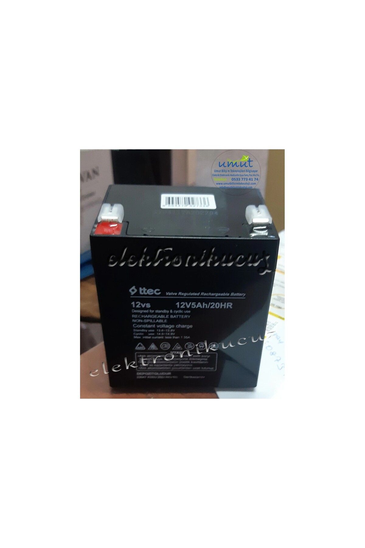 Ttec Umut Bilişim Tek 12 Volt 5 Amper Kuru Tip Bakımsız Akü Pil Batarya 12v 5ah 20hr Yeni Tarih Sorunuz?