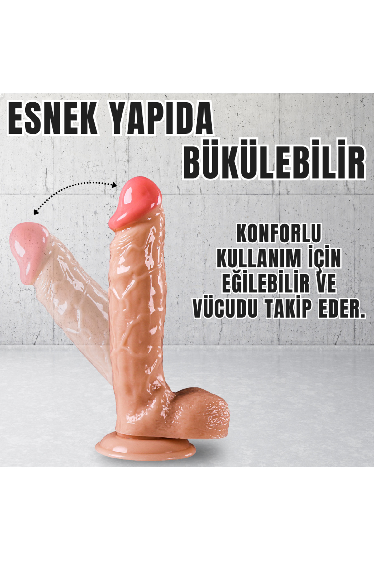 Realistik Dokuda DamarlıKalın Dildo Vantuzlu Gerçekçi Yapay Penis 23 CM 4