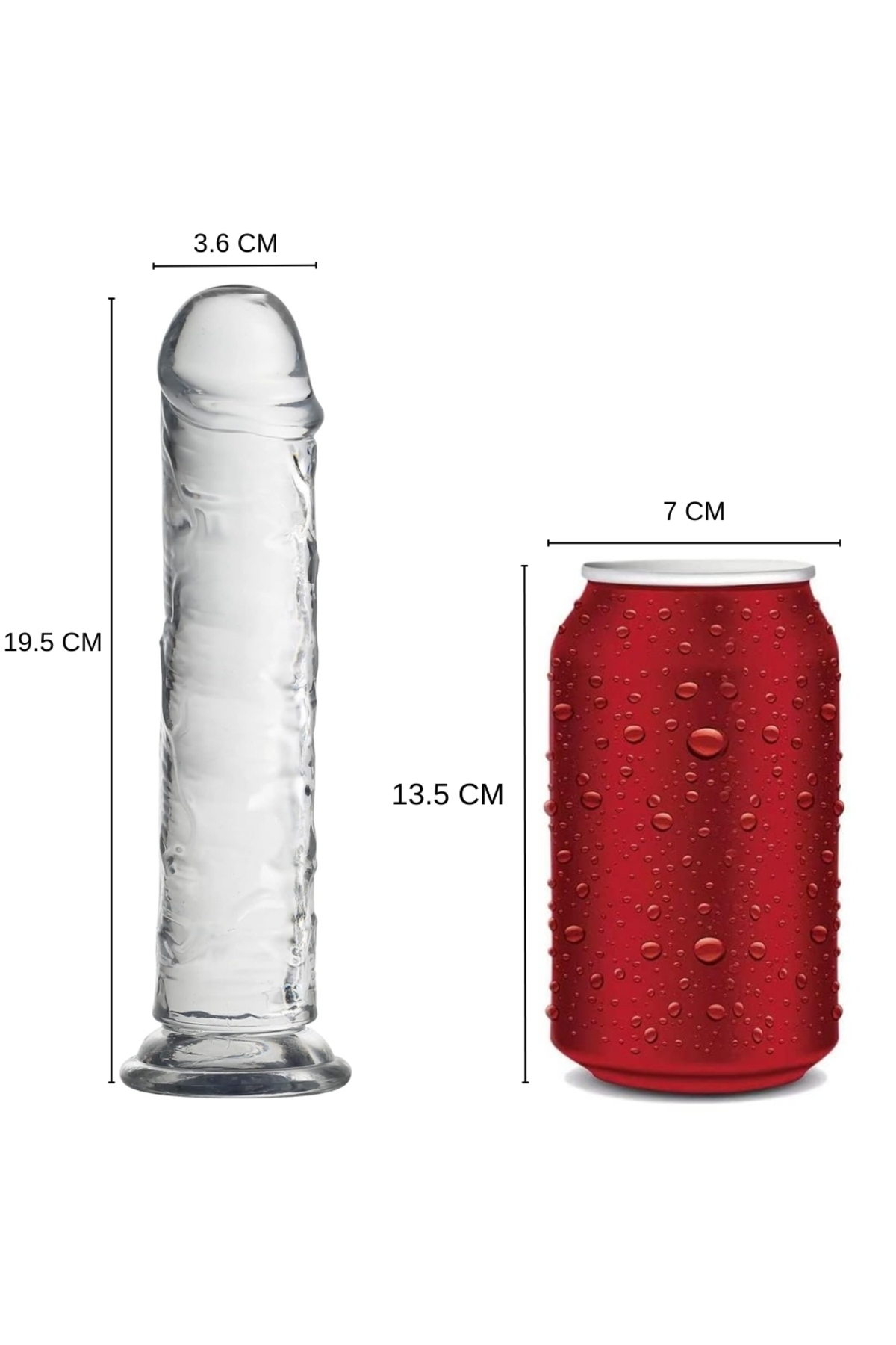 MYST COLOR Dildo Realistik Jel Dokuda Testissiz Ultra Yumuşak Şeffaf Yapay Penis 20 CM 4