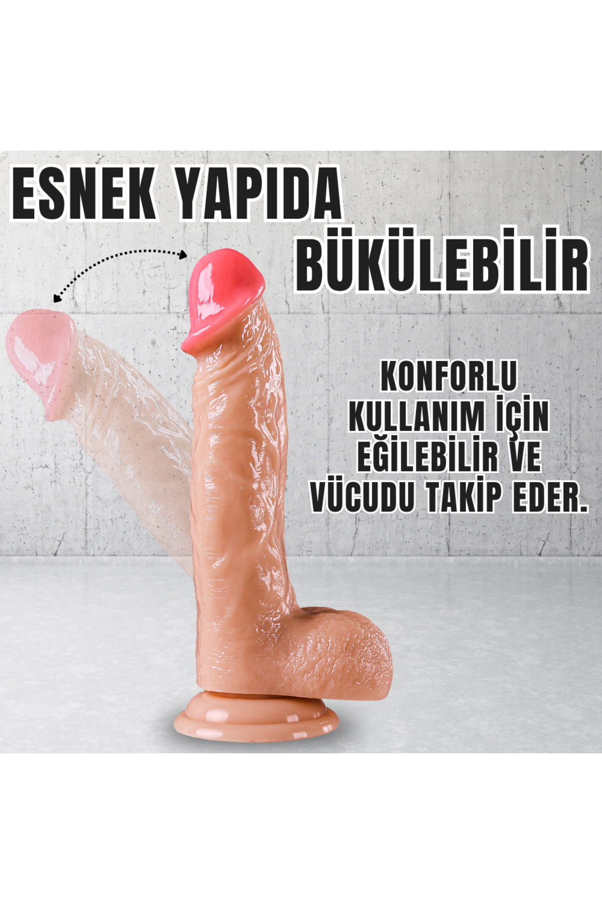 UNIQUE Realistik Dokuda Kalın Damarlı Dildo Vantuzlu Gerçekçi Yapay Penis 21CM 3