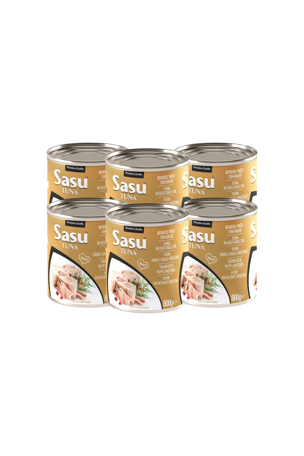 SASU Klasik Ton Balığı 12x800G Bütün Dilim