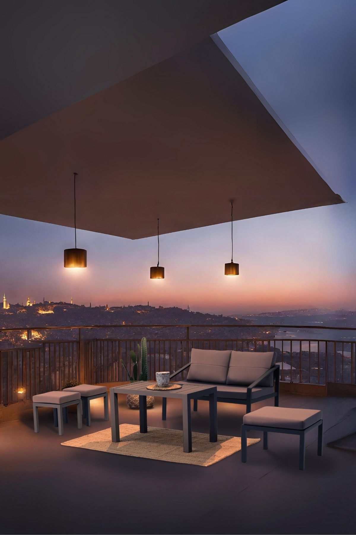 Rimini Bahçe Balkon Oturma Grubu 2+1+1+Sehpa