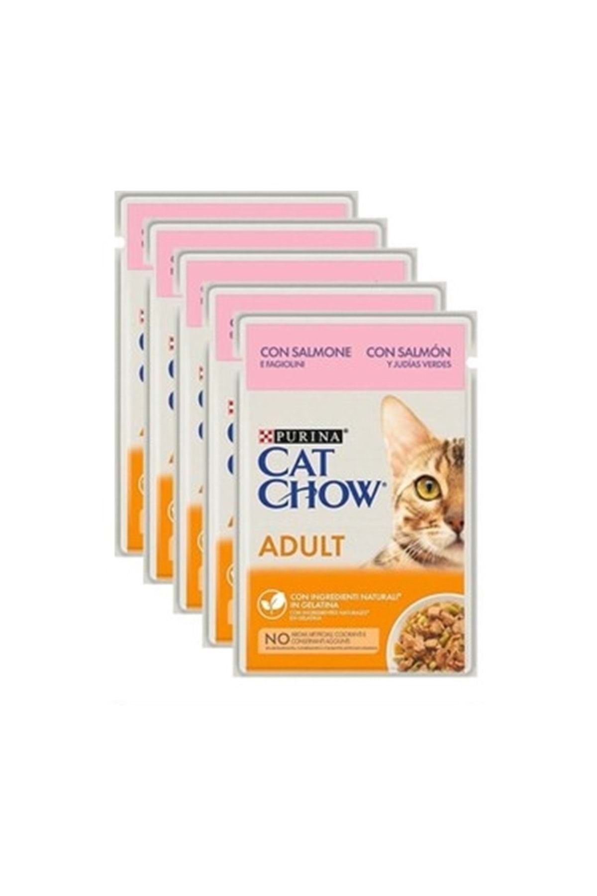 Cat Chow Somon & Yeşi Fasülye Kedi Yaş Mama 85 Gr X 6 Adet