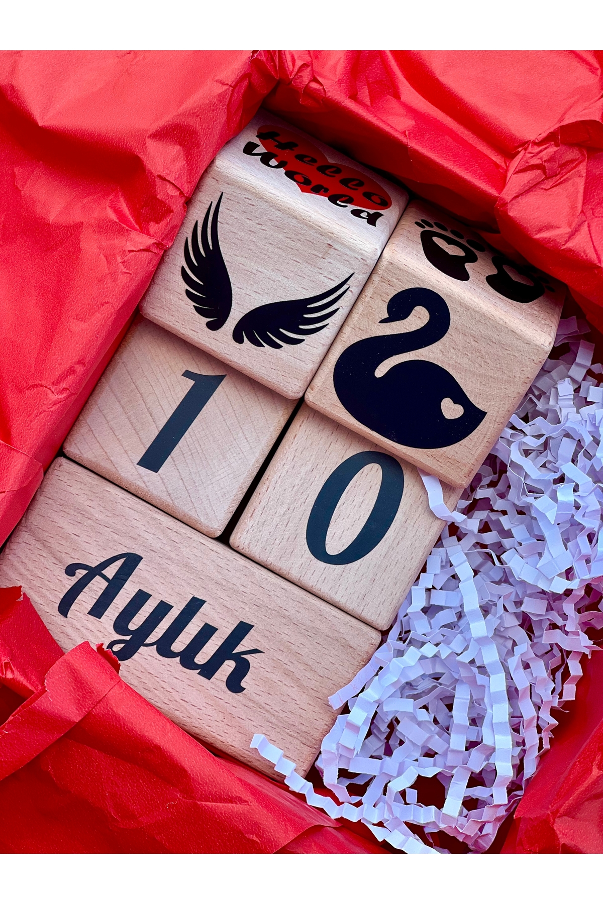 ANNE BEBEK ANI KÜPÜ SETİ ÇEKİM VE DEKOR 5parça  Kırmızı siyah