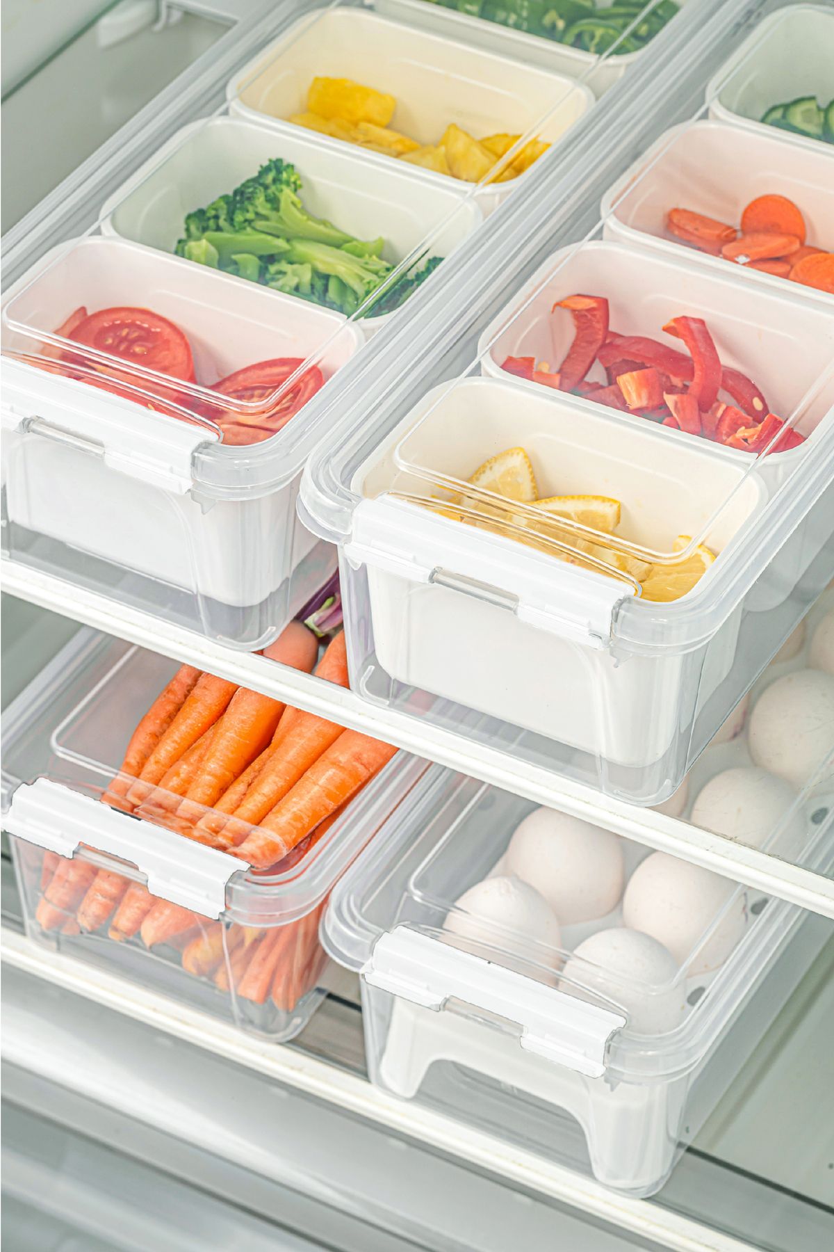 Vienev-Set of 4 Long Storage Containers with Locked Lids 4X (3.5 Liter 2 Boxs, 1 Egg Bag, 1 Empty) 3
