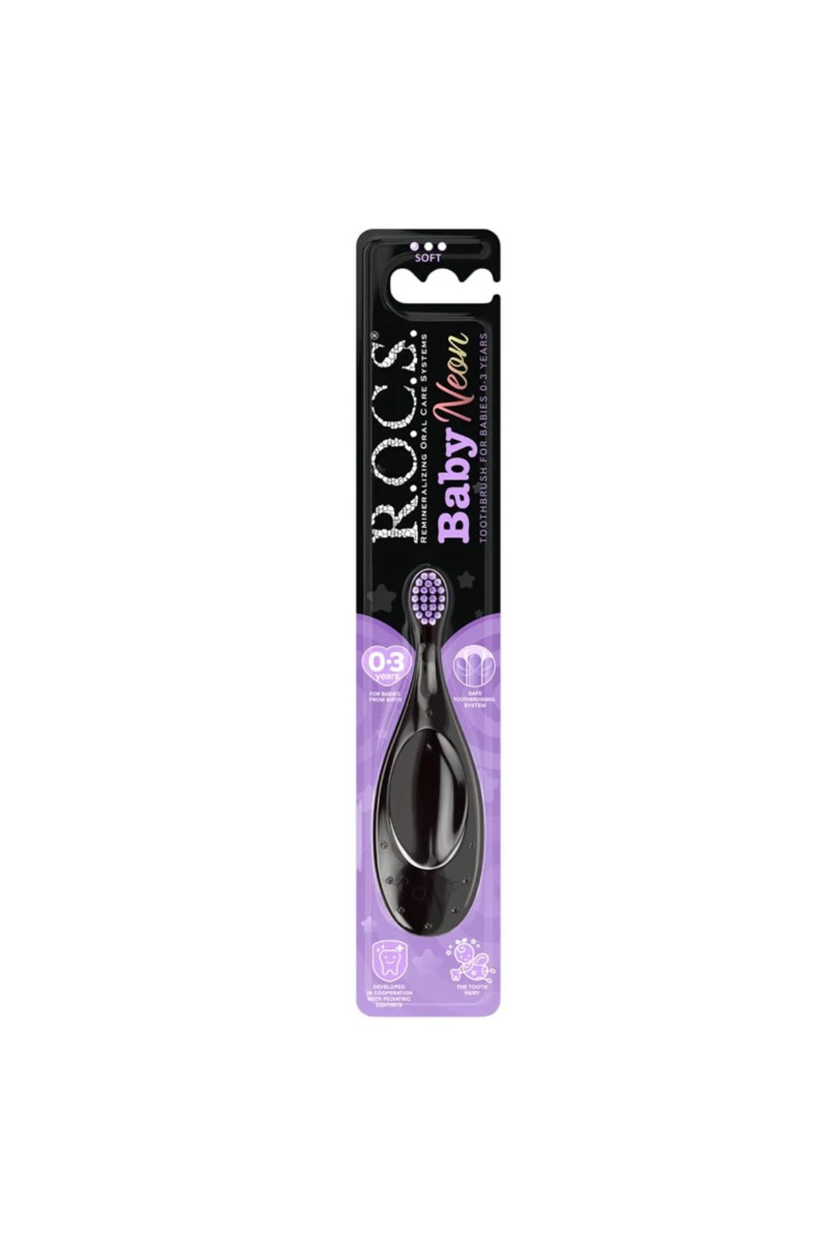 R.O.C.S.-Rocs Baby Neon - Neon Purple Toothbrush for 0-3 Years Old Babies 1