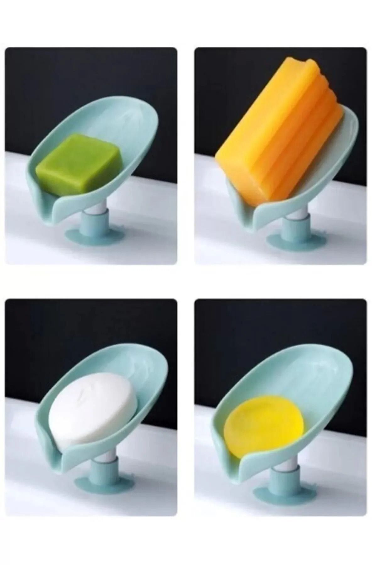 Kaşbaşı Home-Practical Suction Cup Soap Dish with Water Drain | Water Repellent Solid Soap Dispenser with Suction Cup 4