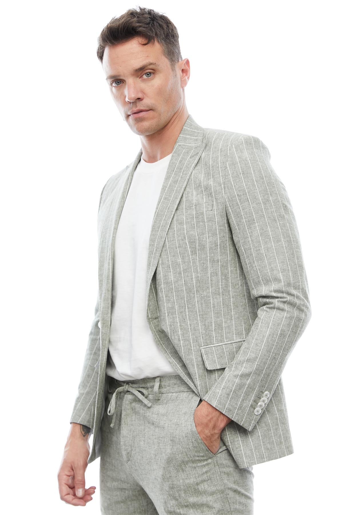 ژاکت مردانه خاکی PAULMARK | 32161123732I اورجینال - تصویر 6