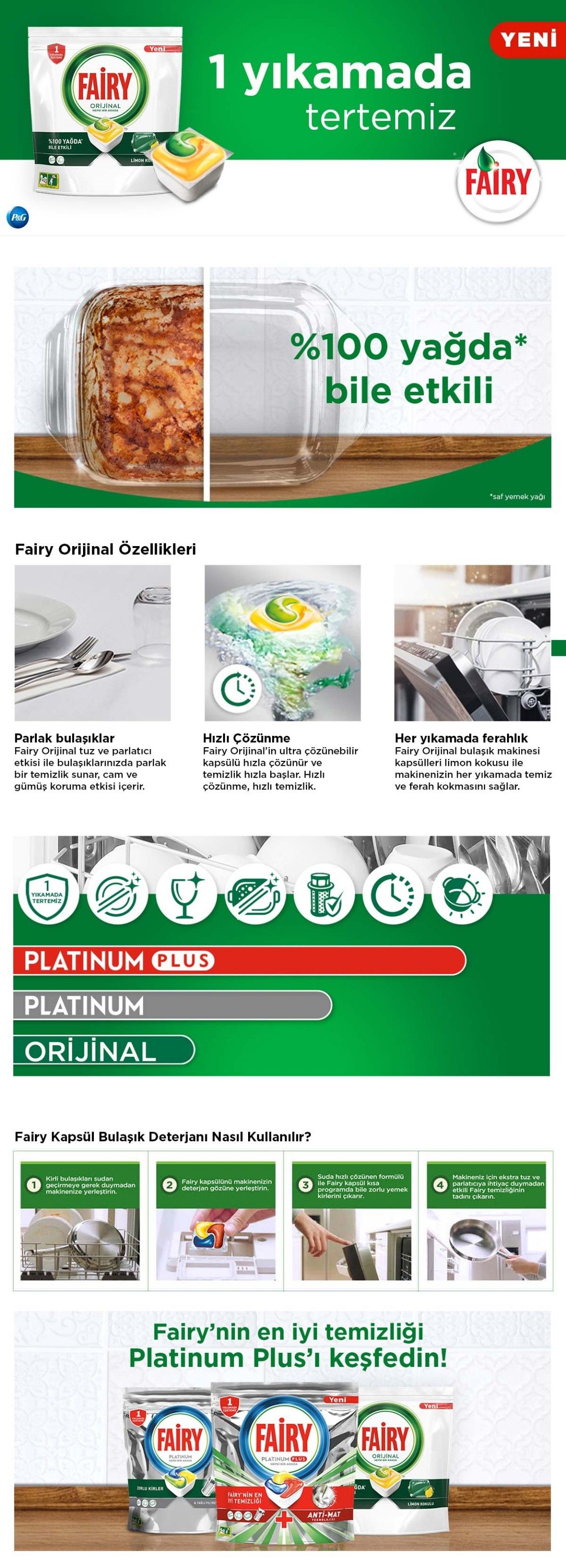 Fairy Platinum Plus Anti-Mat Bulaşık Makinesi Kapsülü 40'lı - A101