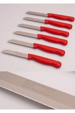 Tırtıklı Meyve Bıçakları Simli Kırmızı ( 6 Adet) MBS001-03