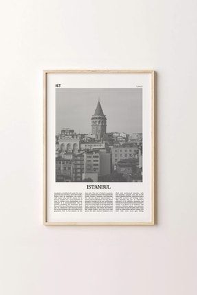 Şehir Serisi: Istanbul Doğal Ahşap Çerçeveli Poster ÇM00003