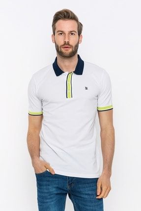 Erkek Beyaz Basic Nefes Alan Polo Yaka T-shirt GDM-1511