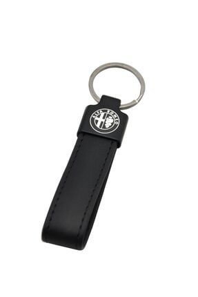 Alfa Romeo Metal Siyah Deri Anahtarlık OZN5141-11