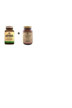 Astragalus Root Extract 60 Kapsül+ Vitamin D3 1000 Iu 100 Kapsül SOLGARPAKET2