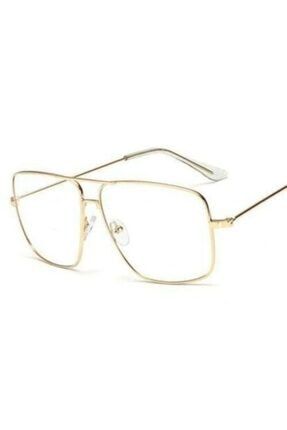 Unisex Sarı Yeni Tasarım Kare Gözlüğü Damla Pilot Çerçeve Klasik Tarz Gözlük orc-20243