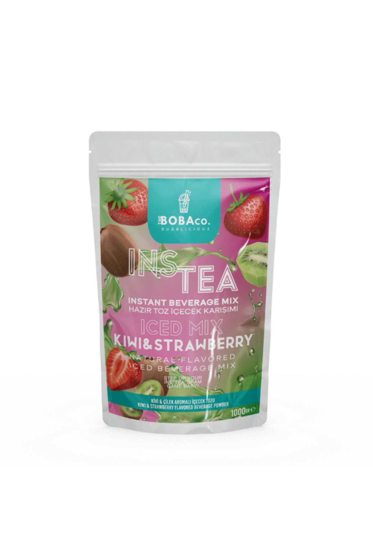 TheBobaCo. Bubblicious Instea Kiwi & Strawberry - Kivi & Çilek Aromalı Soğuk Çay Karışımı