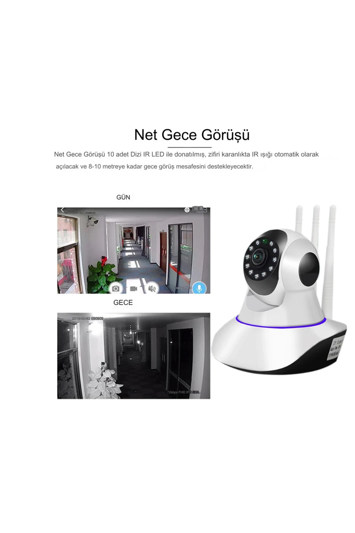 qasul Yapay Zekalı Hareket Takip Sensörlü Sesli Canlı İzlenebilen Bebek ,Bakıcı,Ev,Ofis Güvenlik Kamerası fotoğrafı 7 (önizleme)