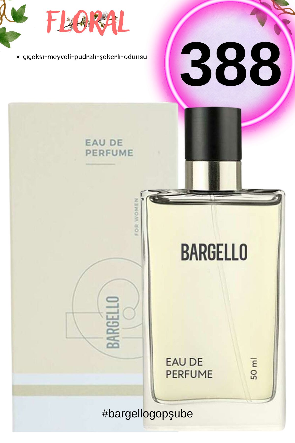 عطر زنانه گلدار 388 50ml Edp Bargello