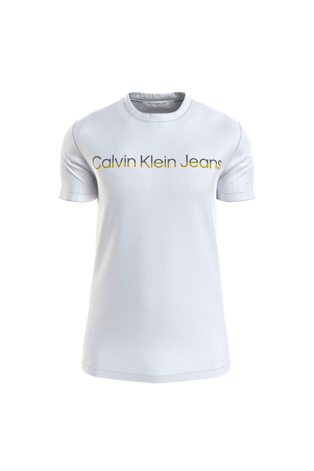تی شرت سفید مردانه جین مسطح J30J324682AF Calvin Klein