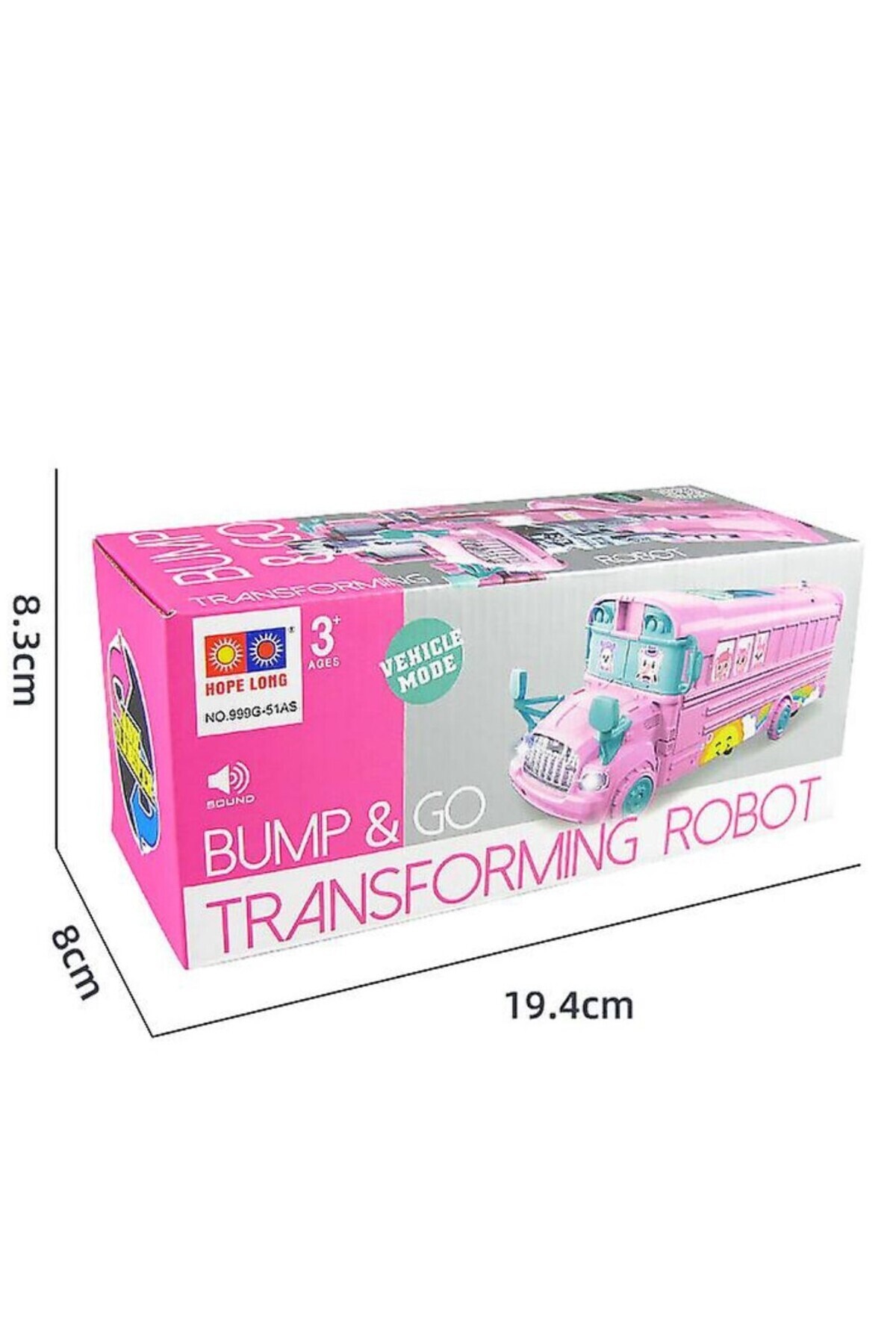 Hyd Oyuncak Otobüs Okul Otobüsü Trasformace Robota Dönüşen Pilli Işıklı Müzikli Araba fotoğrafı 6 (önizleme)