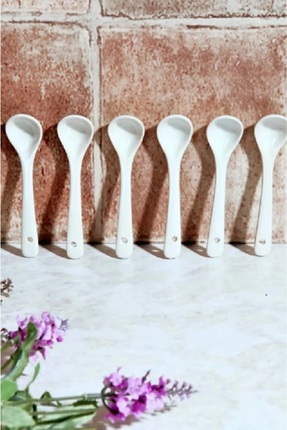 Bev Kitchen Porselen 6'lı Beyaz Kaşık 10,5 Cm