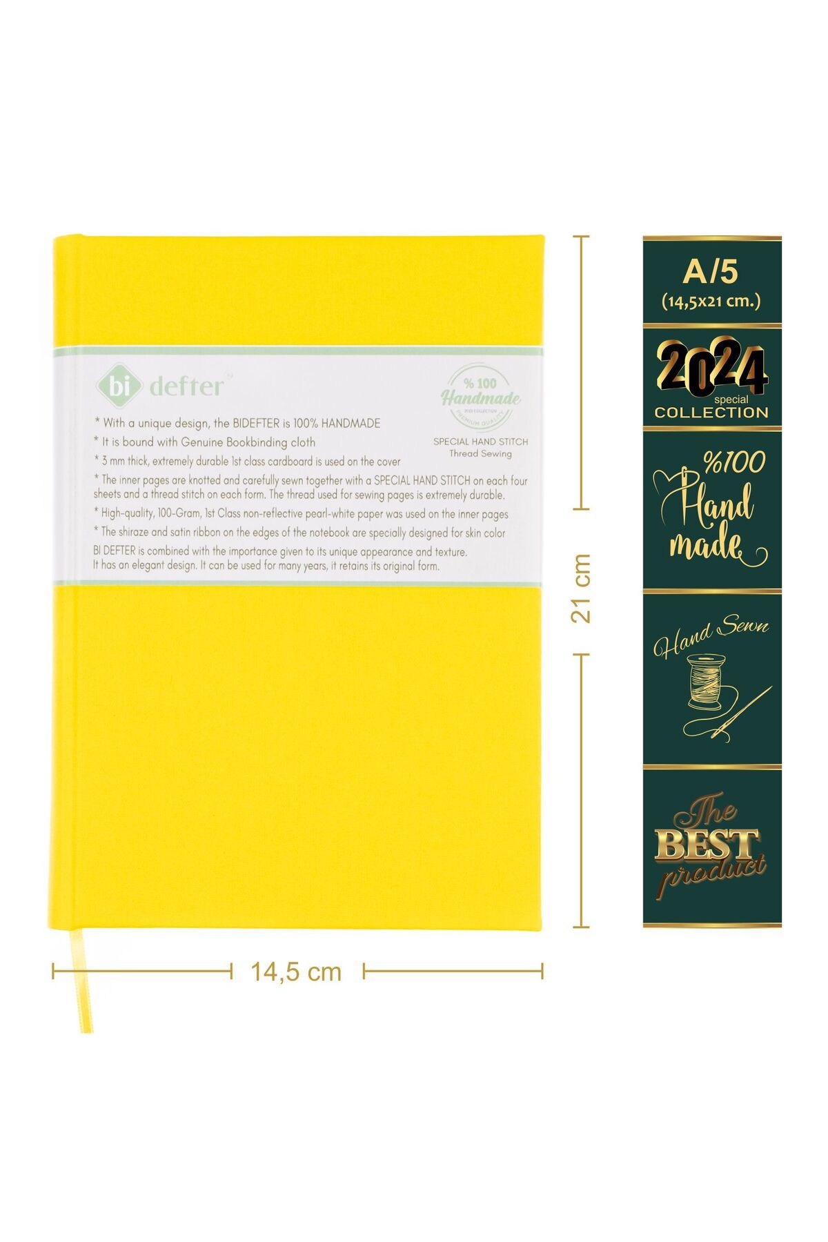 BİDEFTER-Guitar Notepad (With Tab Key, Left Cut Line) + Planner 100% Handmade, Hand Stitched (A/5) 5