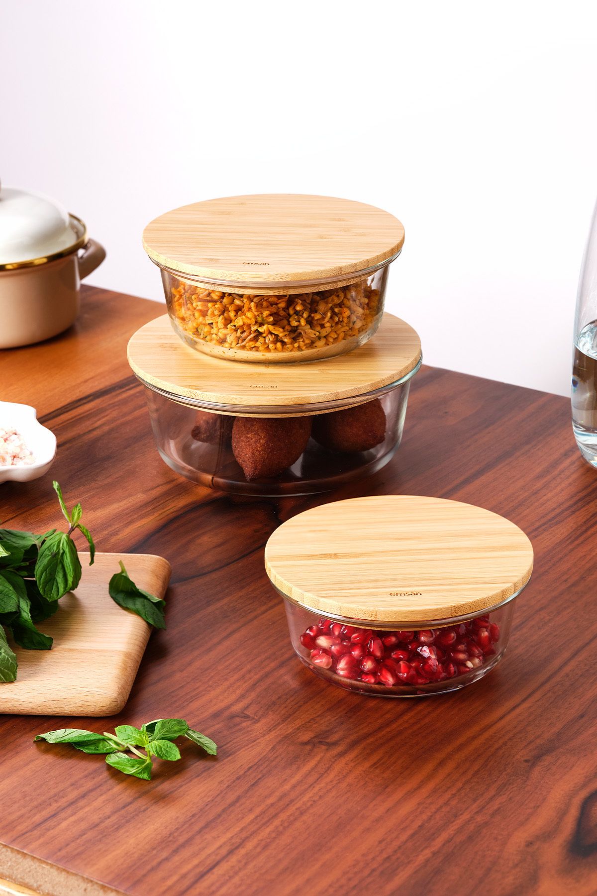 Emsan-650 ml Natural Borosilicate Storage Container 4