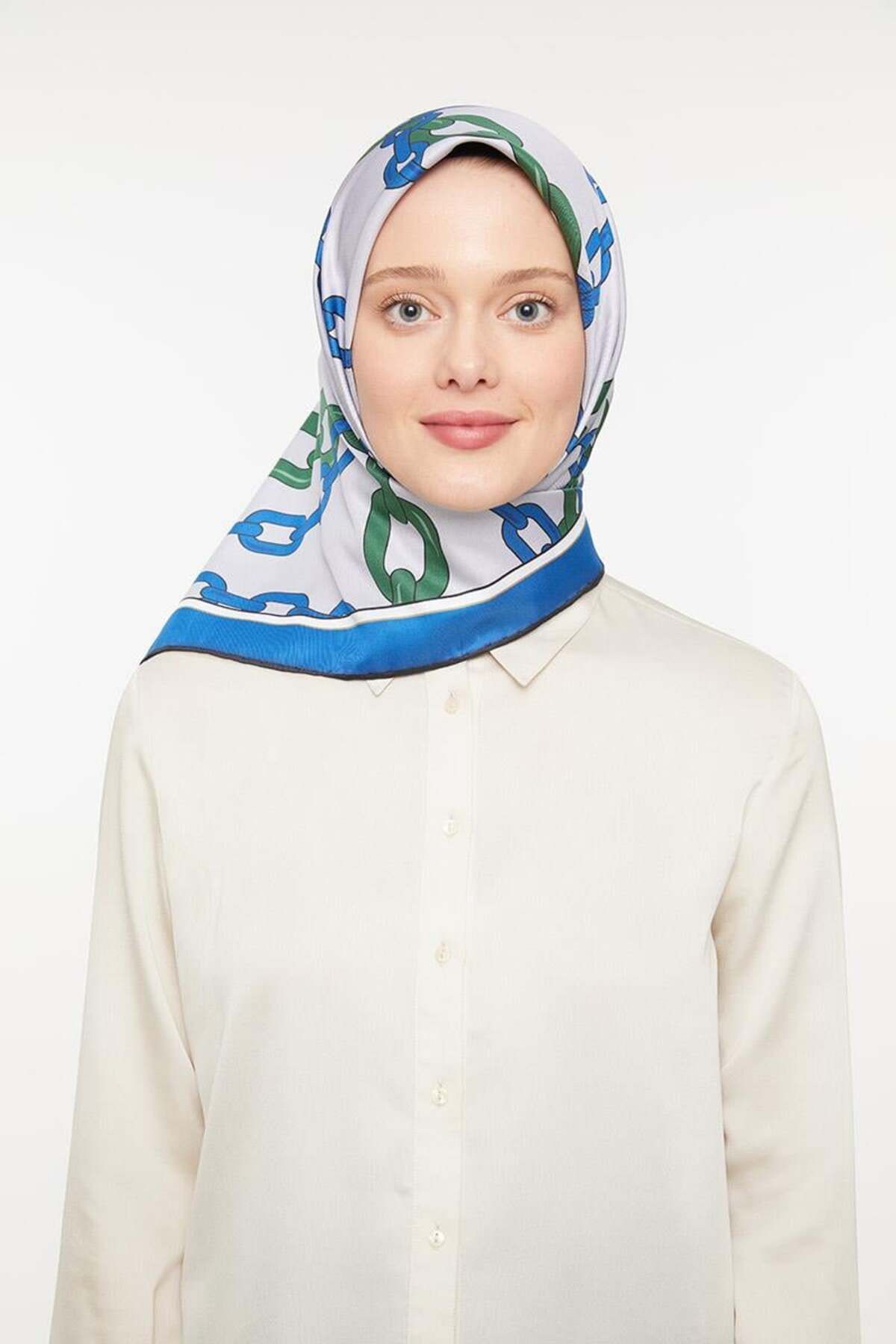 روسری آبی Twill Trend Saks اورجینال Levidor