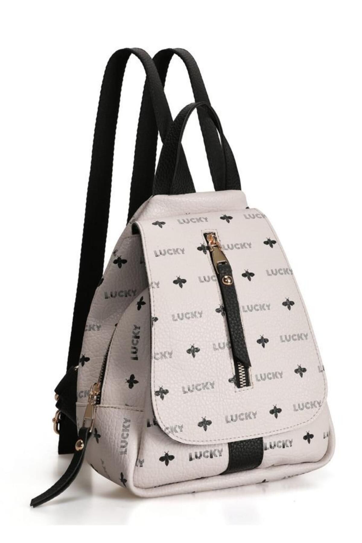 Lucky Bees Gemusterter Rucksack für Damen - One Size