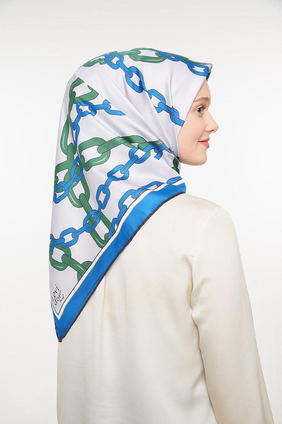 روسری آبی Twill Trend Saks اورجینال Levidor