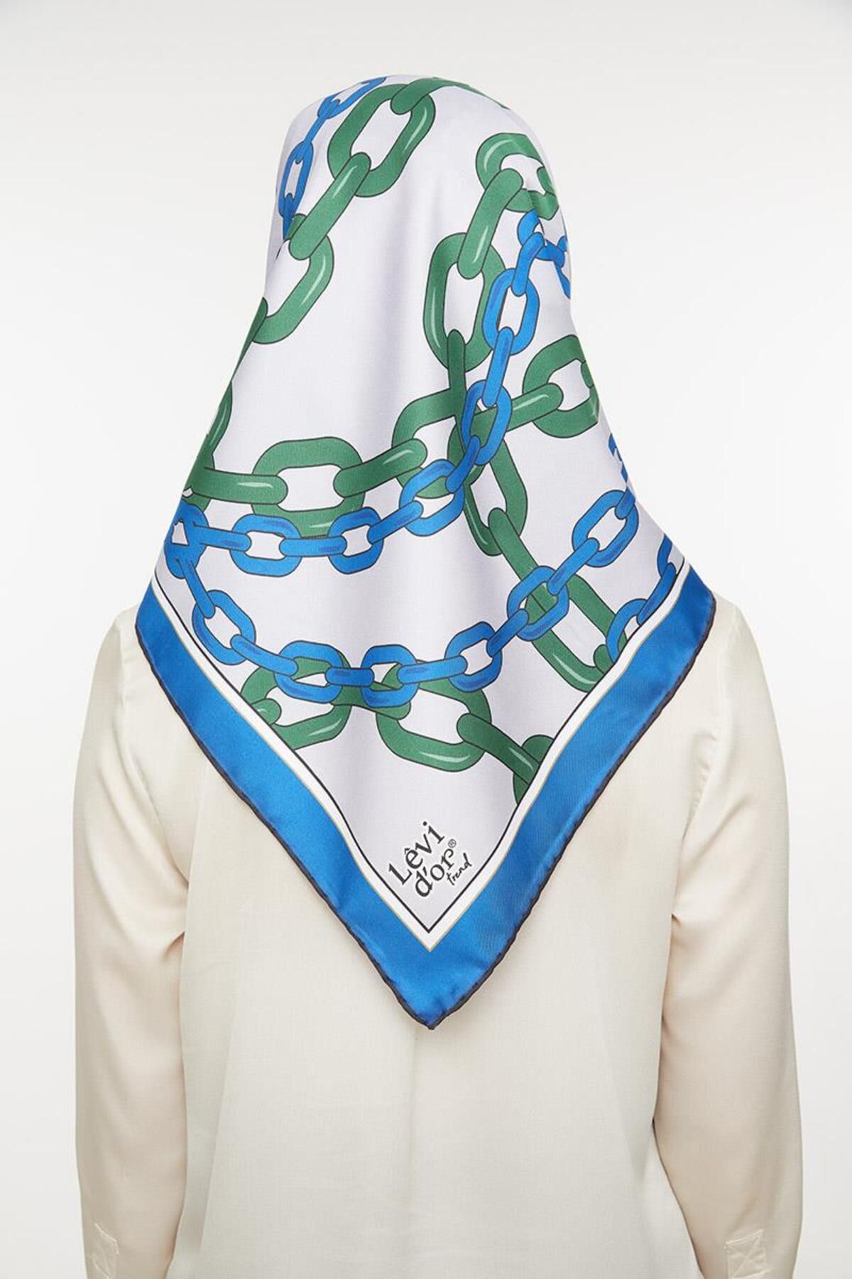 روسری آبی Twill Trend Saks اورجینال Levidor