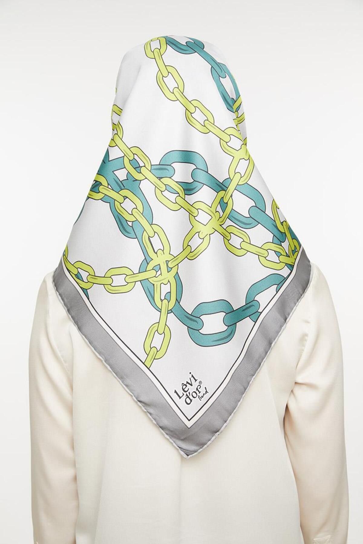 روسری خاکستری Twill Trend Light اورجینال Levidor
