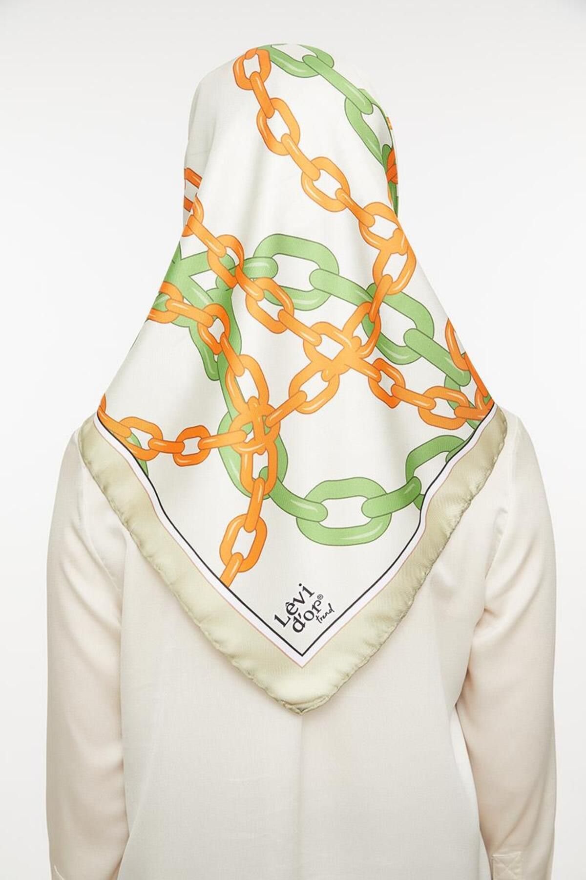 روسری سبز Twill Trend Green بادام زمینی Levidor